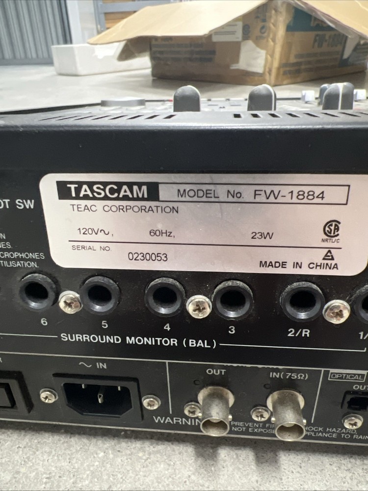 TASCAM FW-1884 FireWire Audio/MIDI Interface & Control Surface Mixer.