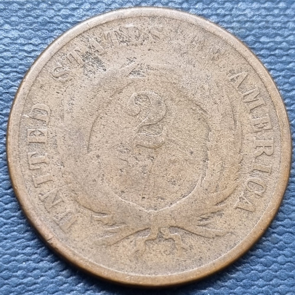 1865 Two Cent Piece 2c Type Coin Better Grade #96969
