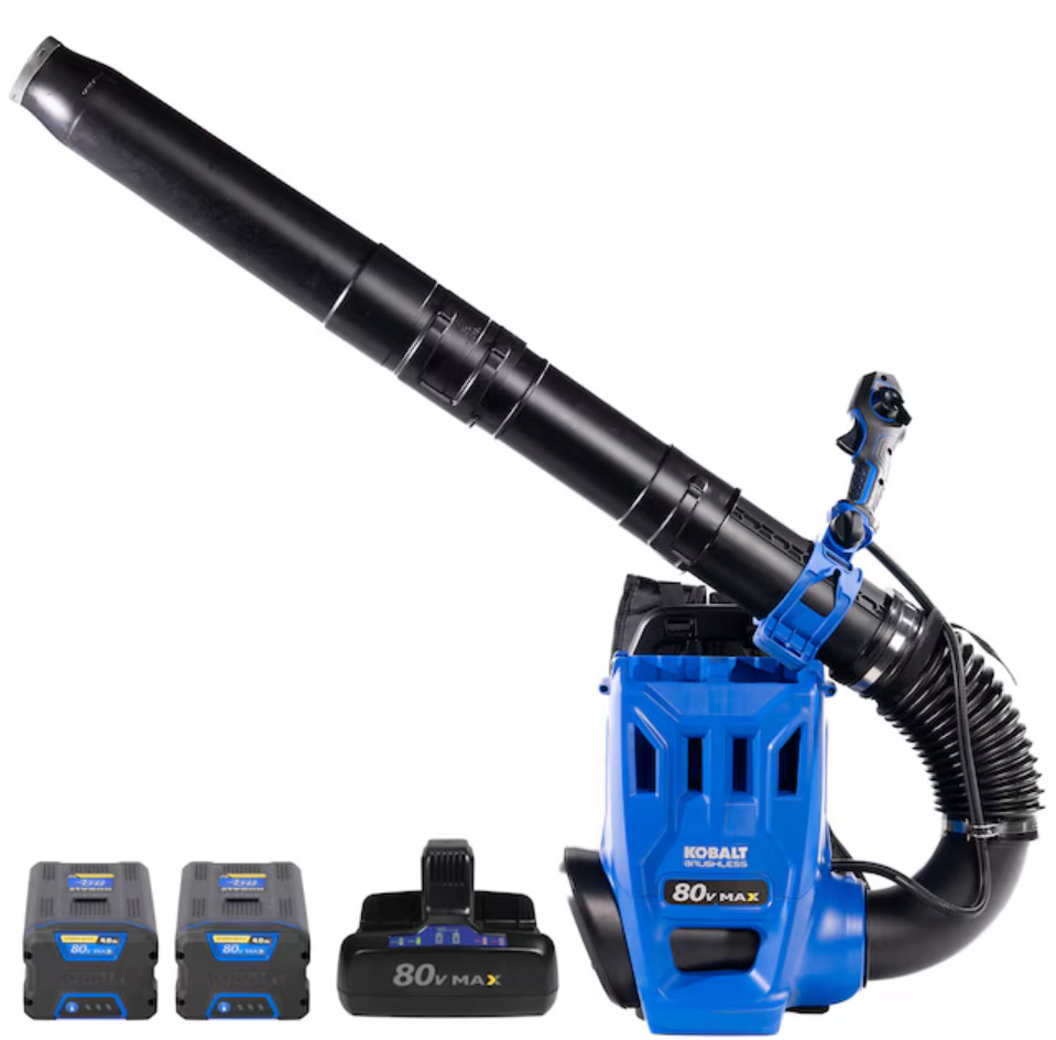 Kobalt 80V Backpack Leaf Blower 850 CFM 210 MPH Dual Battery FreeShipping