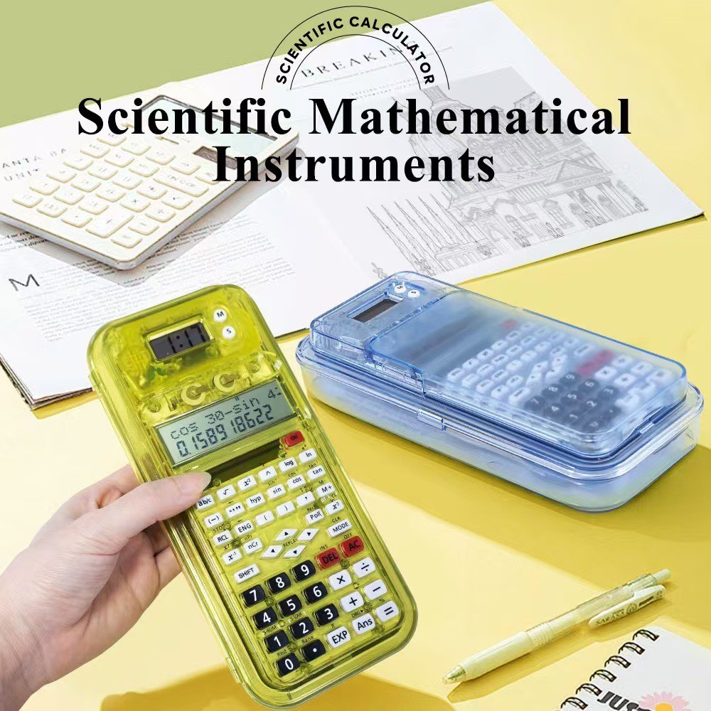 C9-Luxmoc Multi-Function Scientific Calculator With Time Display+Pencil Case