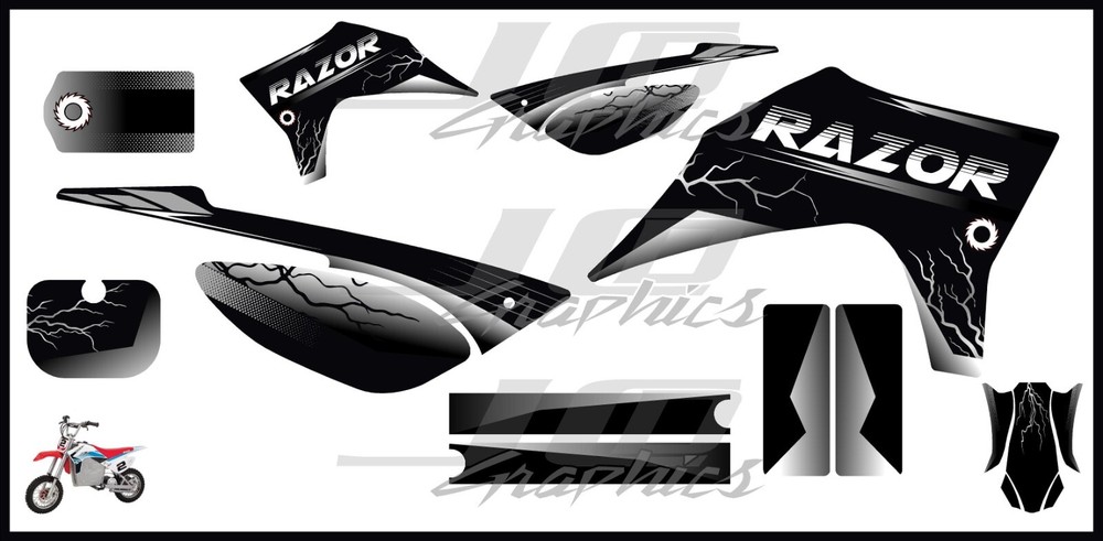 Razor SX500 graphics kit decals THICK AND HIGH GLOSS