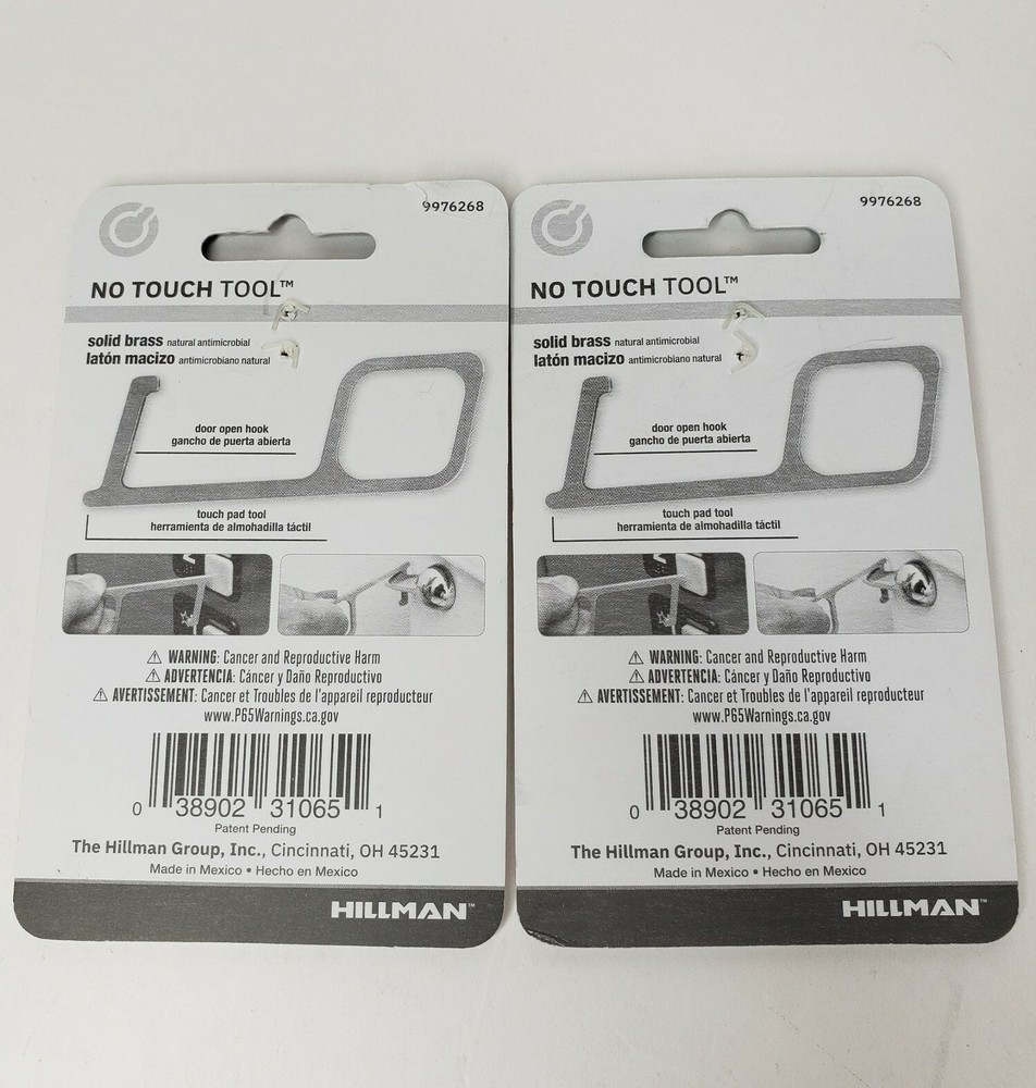 2 - minuteKey No Touch Tools by Hillman Solid Brass - Many Uses! NEW