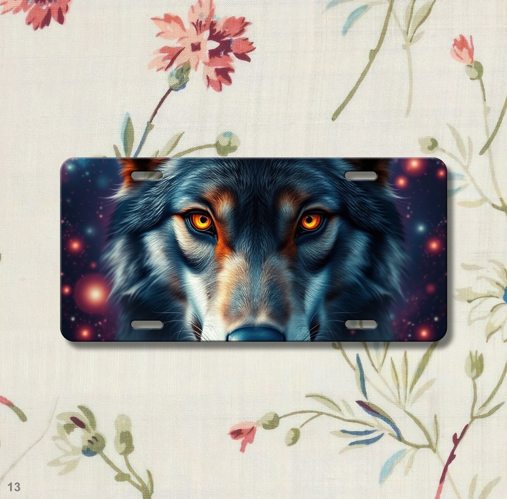 Hyperrealistic Wolf License Plate Custom Vanity Plate Unique Gift