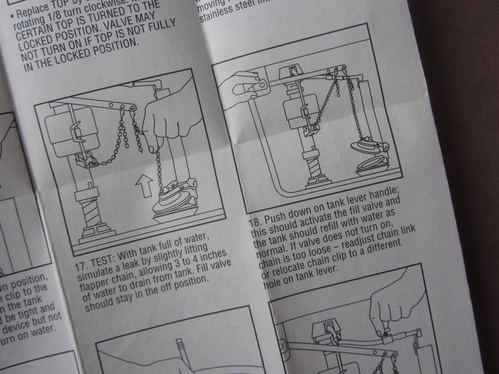 Original 1999 Fluidmaster 400LS Pro Leak Sentry Installation Instructions