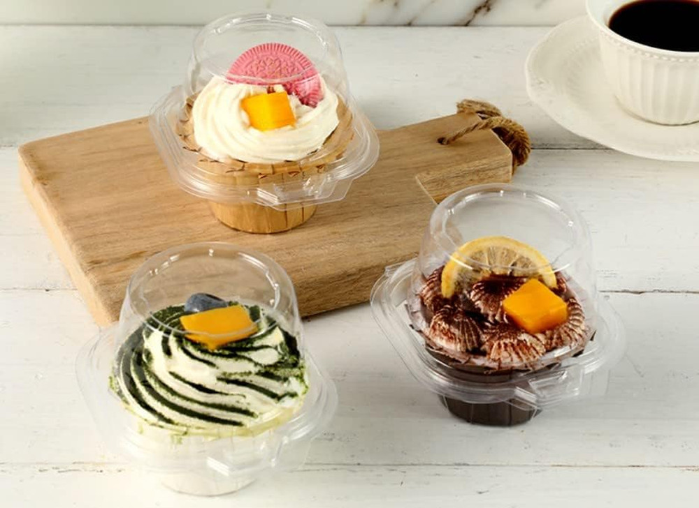 50 Pcs Cupcake Boxes Plastic Individual Cupcake Containers Single Cupcake Carrie