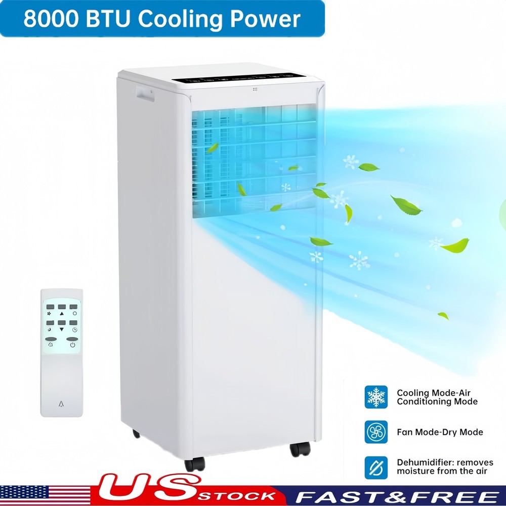 Portable Air Conditioner 8000BTU 3in1 AC Cooling Unit Remote Timer Dehumidifier