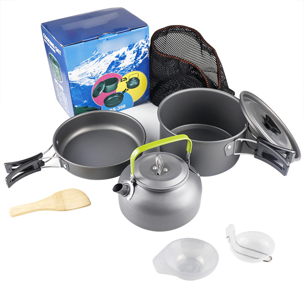 10PCS Camping Cookware Mess Kit for Backpacking Gear – Camping Cooking Set