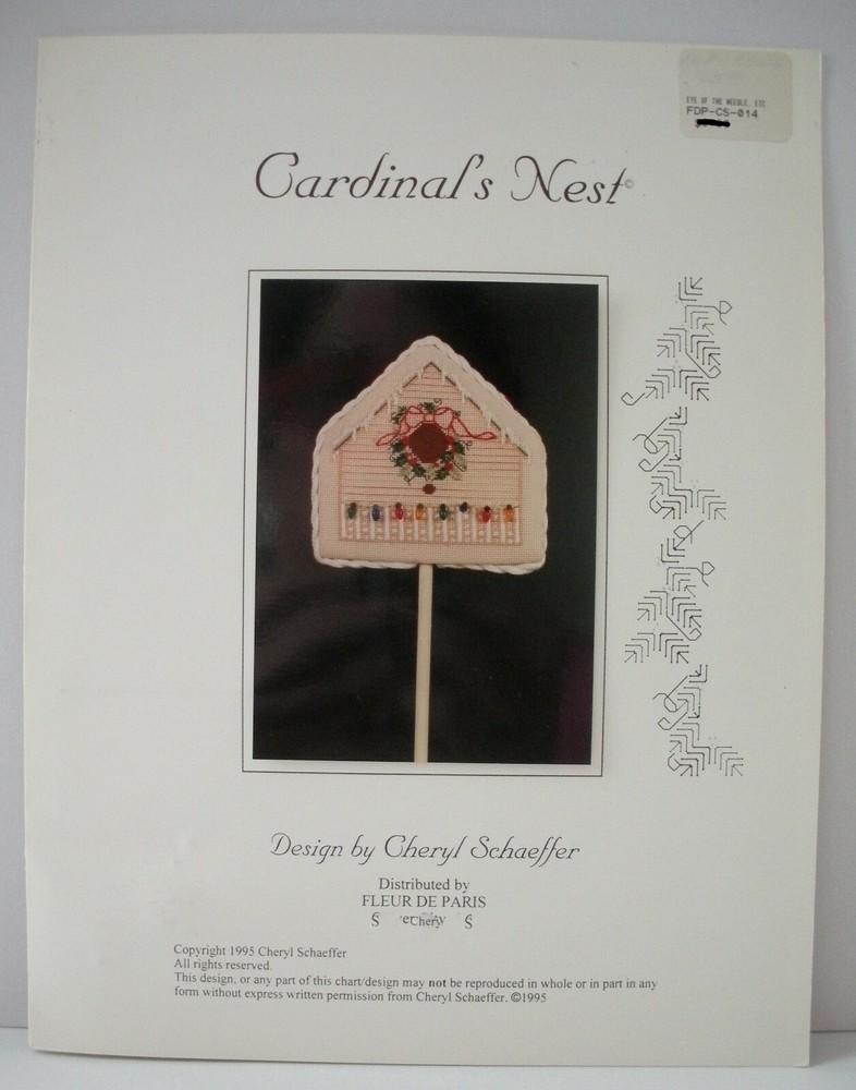 Needlepoint Pattern Cardinal Nest Cheryl Schaeffer Fleur de Paris 1995