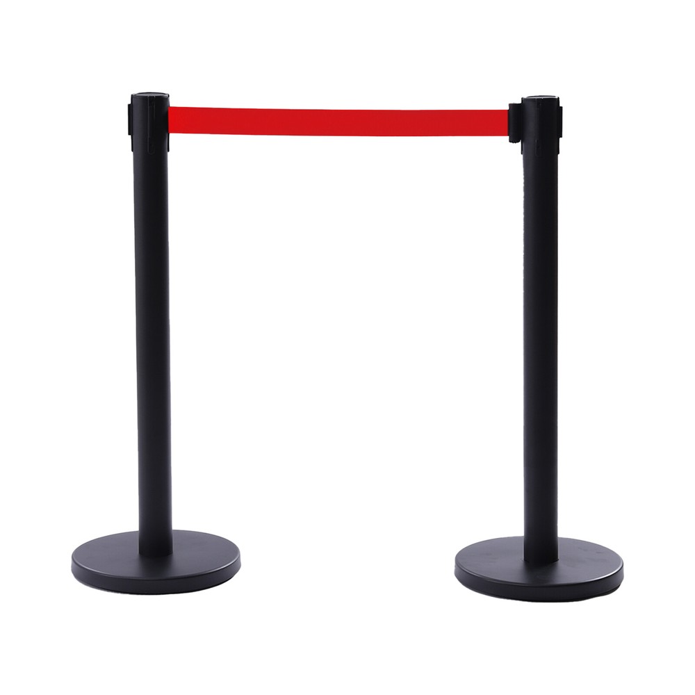 6 Pack Crowd Control Barrier Stanchion Posts Queue Pole Retractable Belt Barrier
