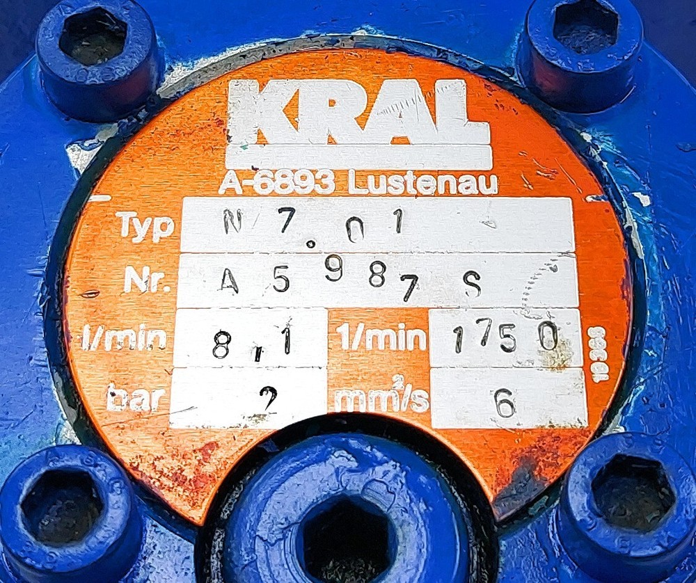 KRAL N7.01 A5987S 2bar Screw Pump