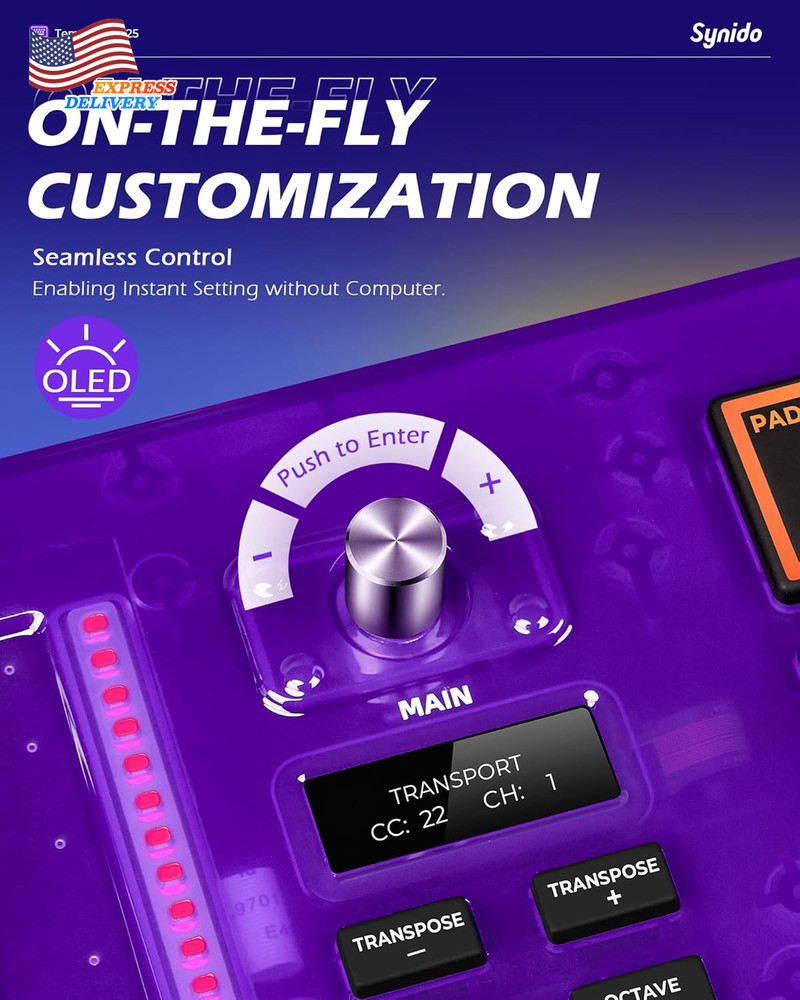 MIDI Keyboard Controller Beat Maker Machine 25 Key USB MIDI Keyboard Controller