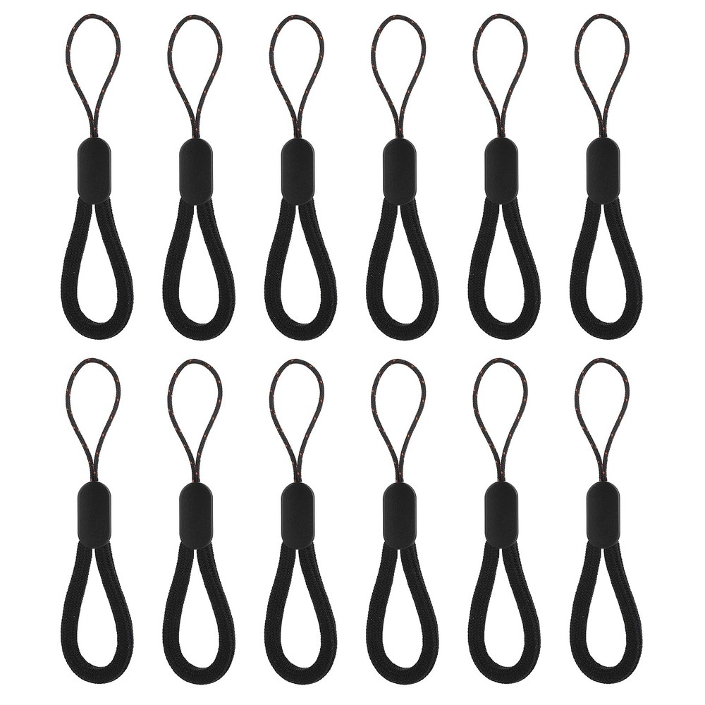 Cobee Adjustable Finger Lanyard - Straps, Black, 12 Pcs