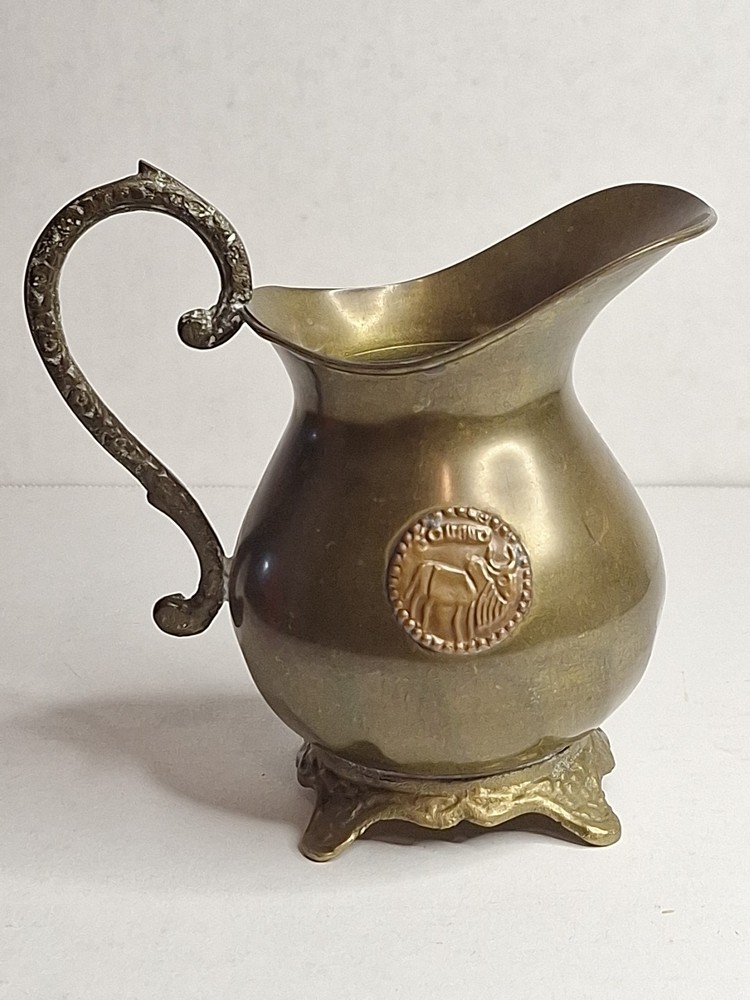 Vintage Solid Brass Watering Pitcher Small 4.5"