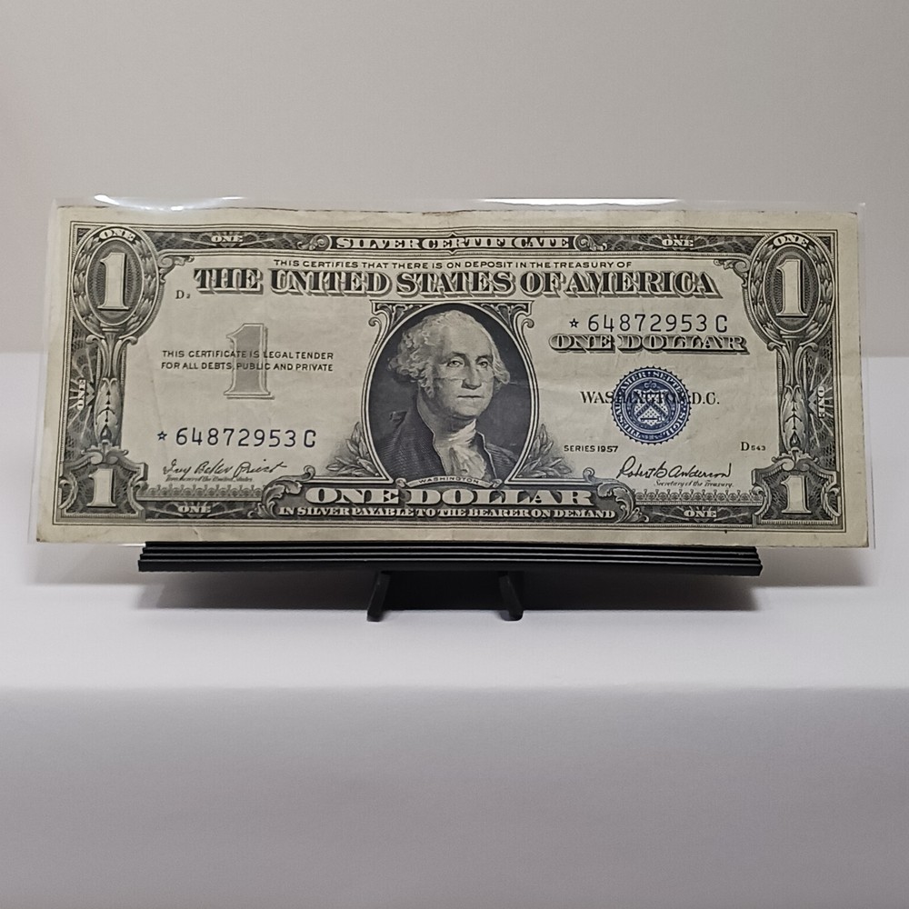 1957 Star Note Silver Certificate 8 Sequential Serial #'s Fancy Serial $1.00