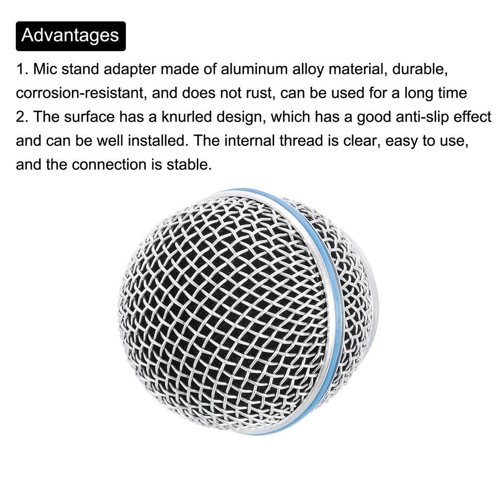 Mesh Microphone Grill Head for SM58 Wired Microphone Ball Head Replace Mic