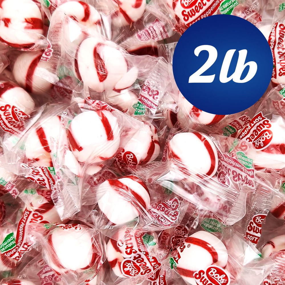 Soft Peppermint Balls, 2Lb Bulk Individually Wrapped Mints, Bobsfamous Refreshin