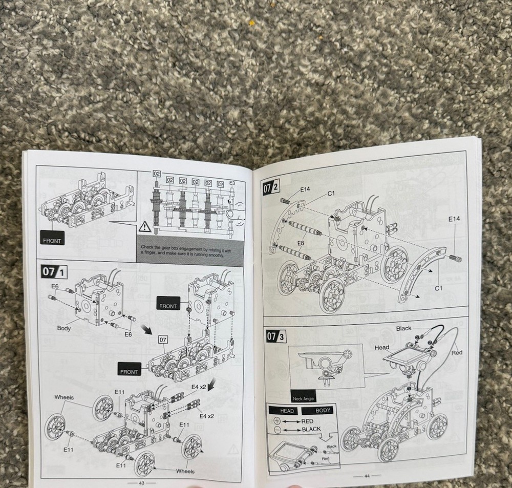 13 in 1 Educational Solar Robot Kit Assembly Instruction Manual Only Replacement