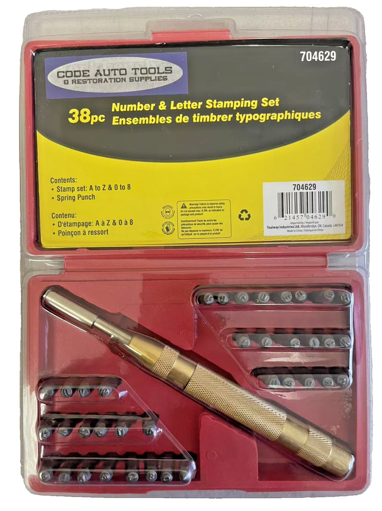 38Pc Number and Letter Stamping Set