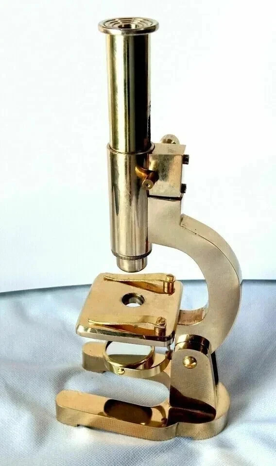 Antique Vintage Solid Brass Microscope Student Microscope 7 Inches Gift Item
