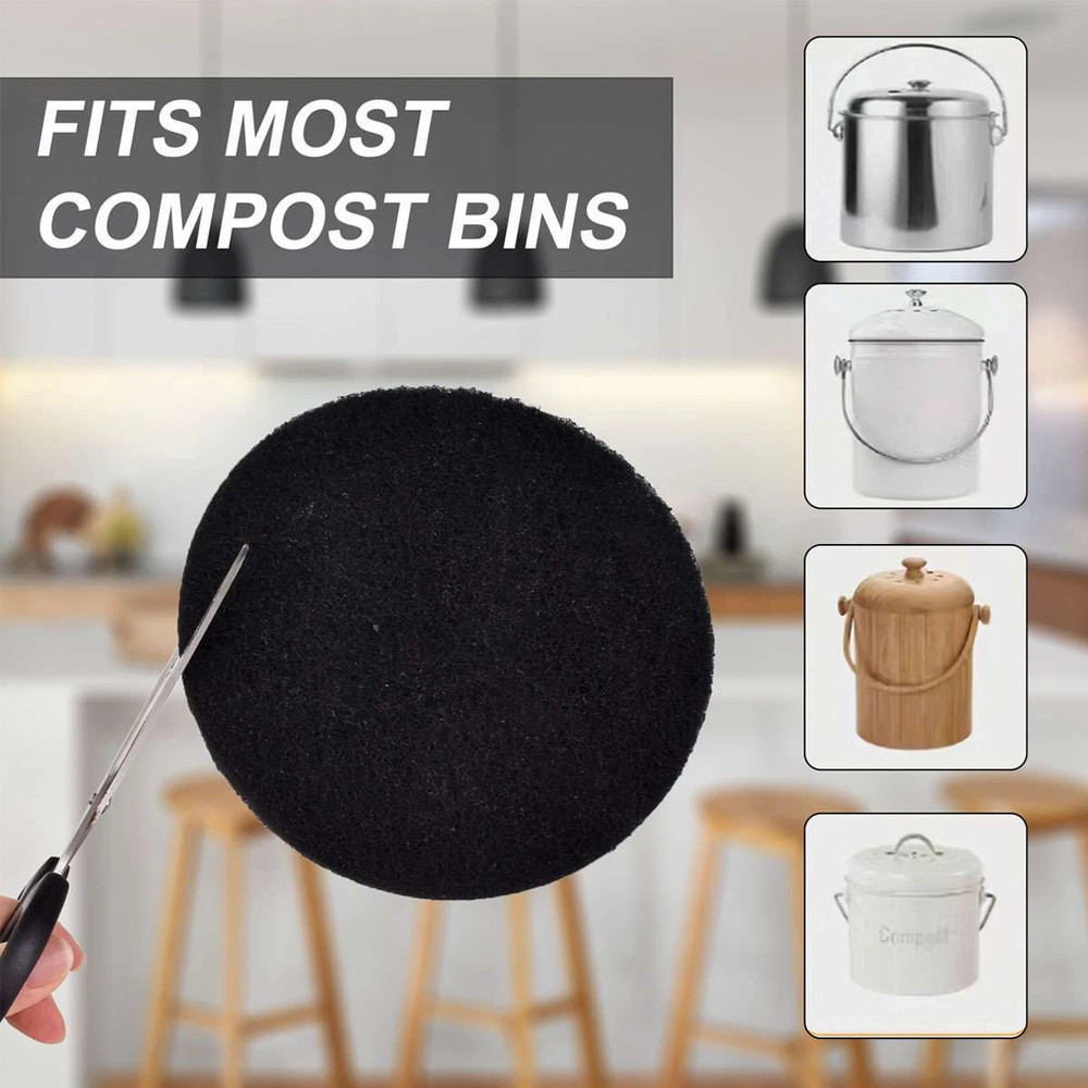 6 Pack 6.7 Inch Compost Bin Filter Inserts for Standard Compost Containers