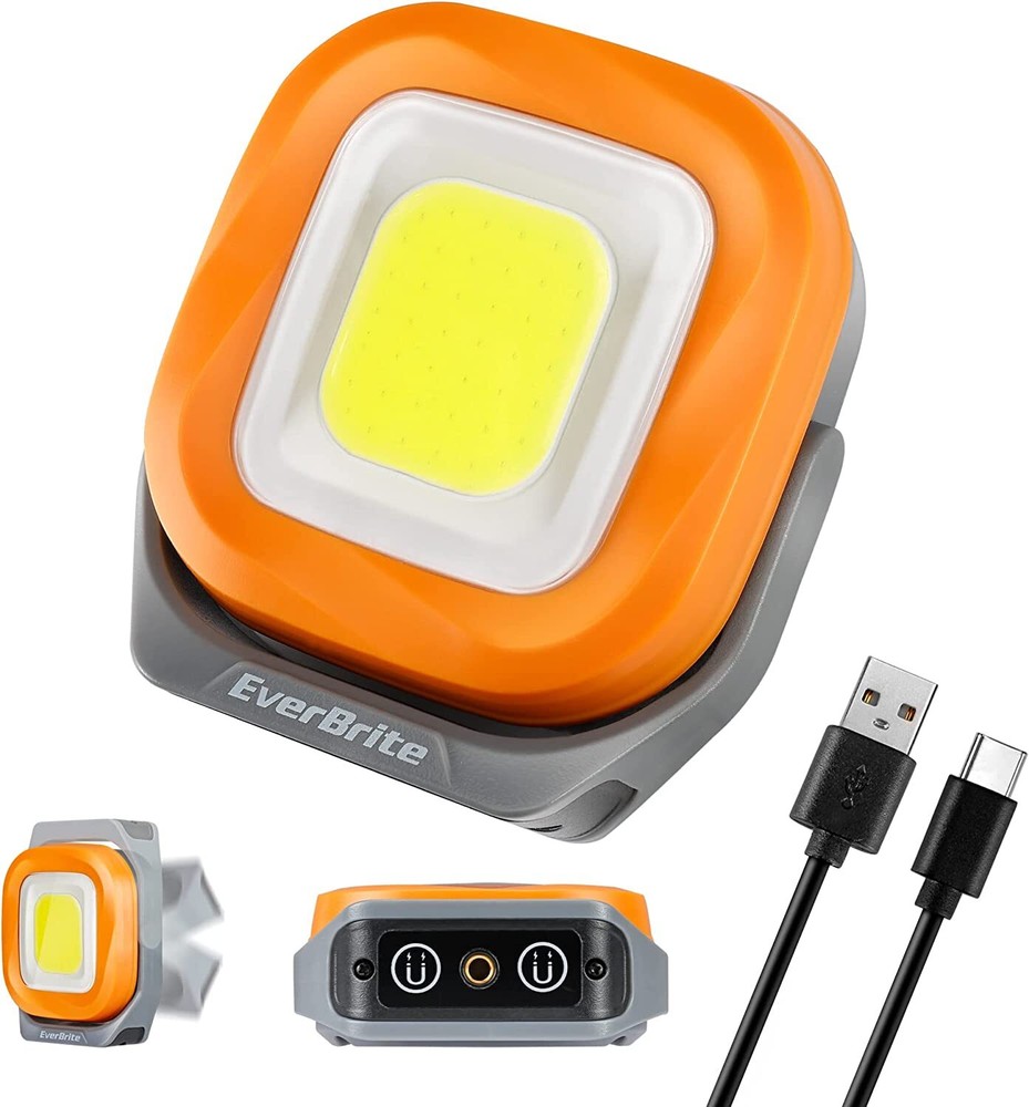 EverBrite 1000 Lumens Rechargeable Work Light Orange/White/COB Work Light 3Modes