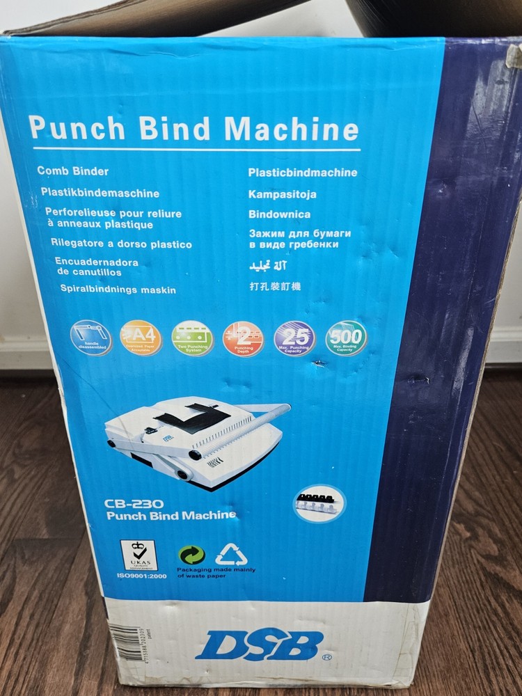 SircleBind CB-230 Manual 3-Hole Punch & Plastic Comb Binding Machine