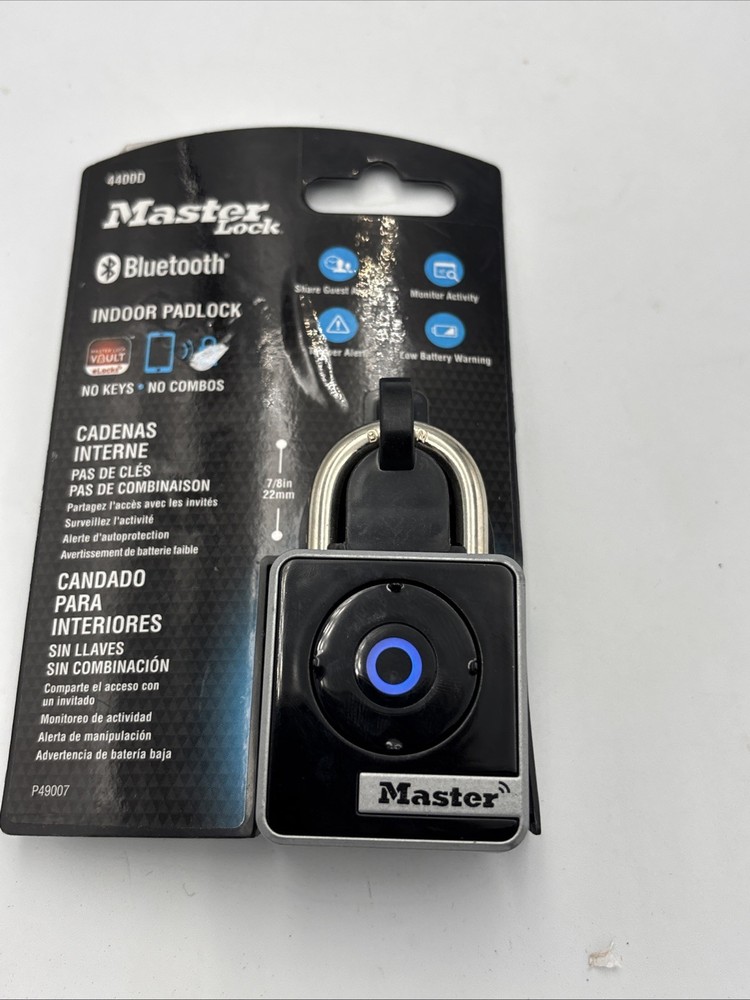 Master Lock 4400D Internal Open Shackle Bluetooth Smart Access App Padlock New