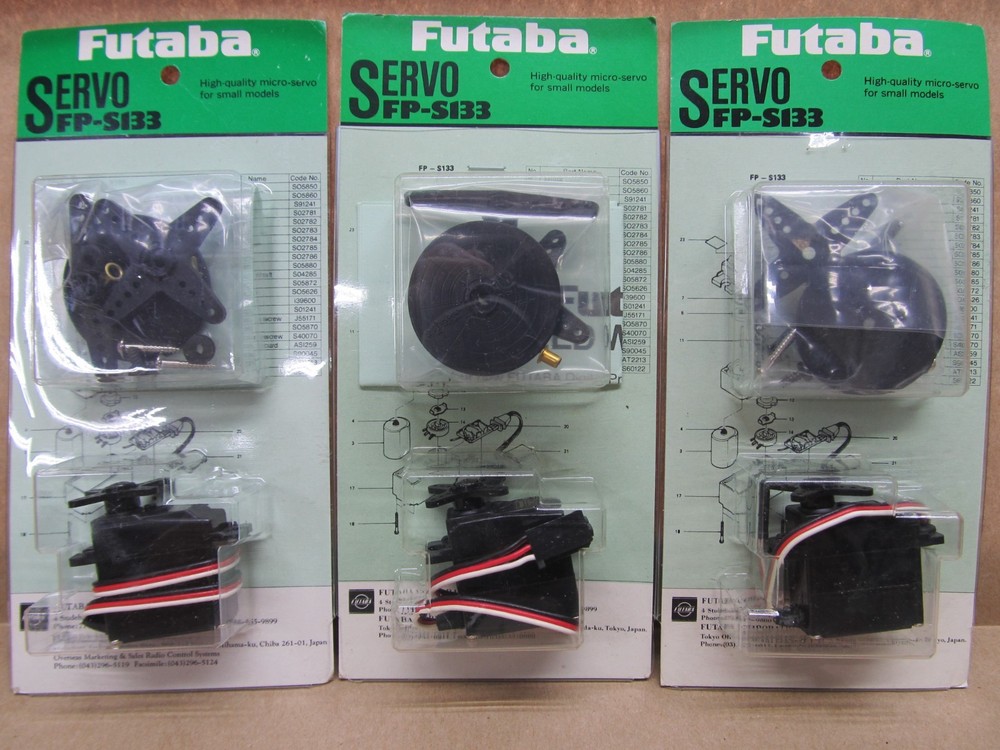 Three Futaba FP-S133 Micro Servos