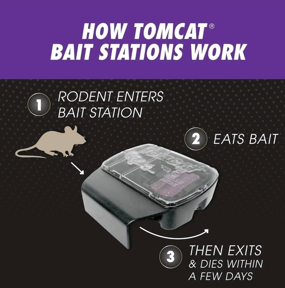 Tomcat Advanced Formula Mouse Killer with Refillable Bait Station + 12 Refills