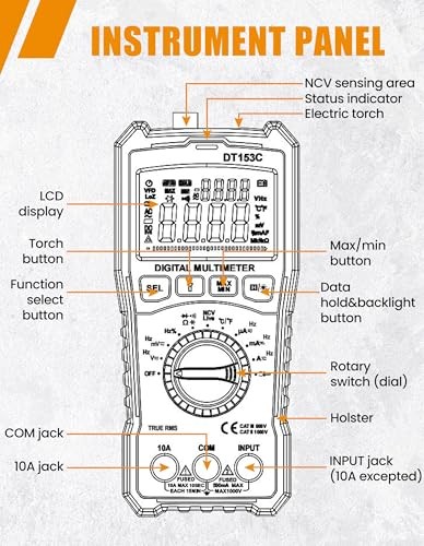 Digital Multimeter Tester Portable Multimeter with Upgraded Version - Model 2