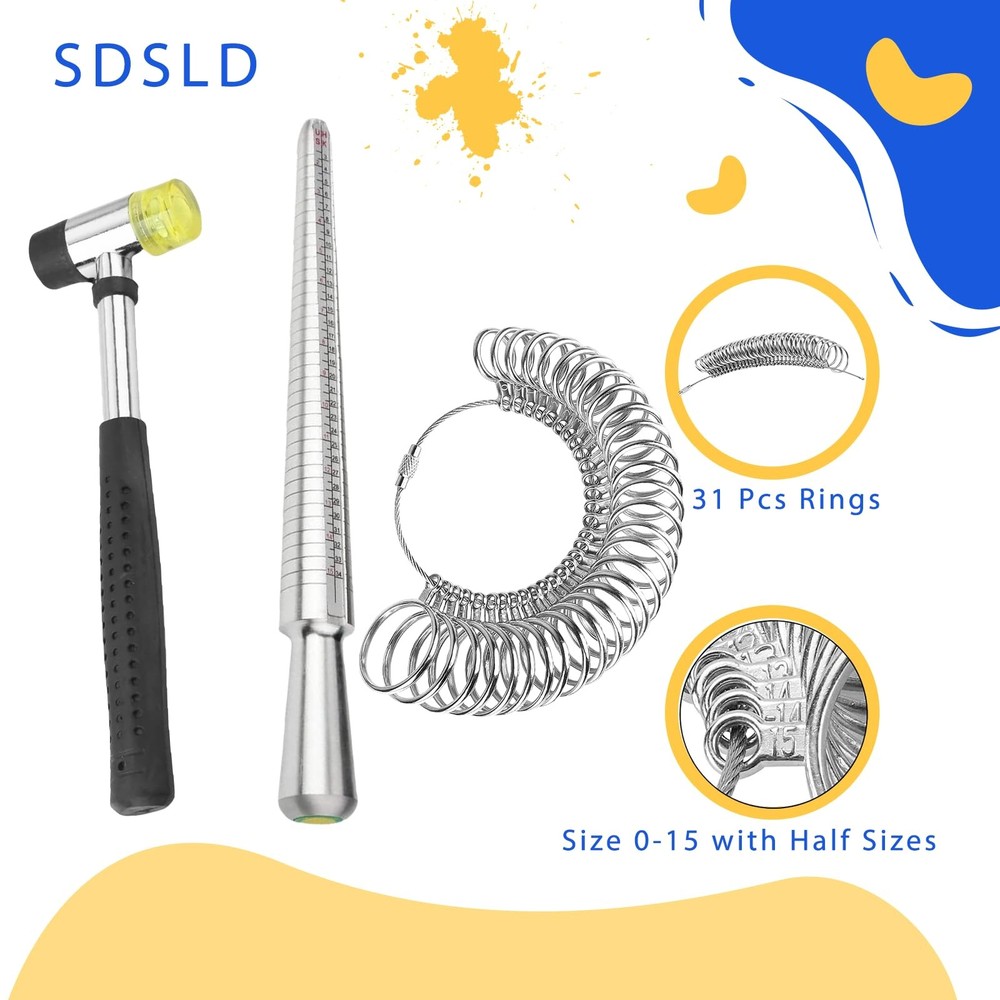 SDSLD Ring Mandrel Metal Sizer Measuring Tool ring sizer measuring tool
