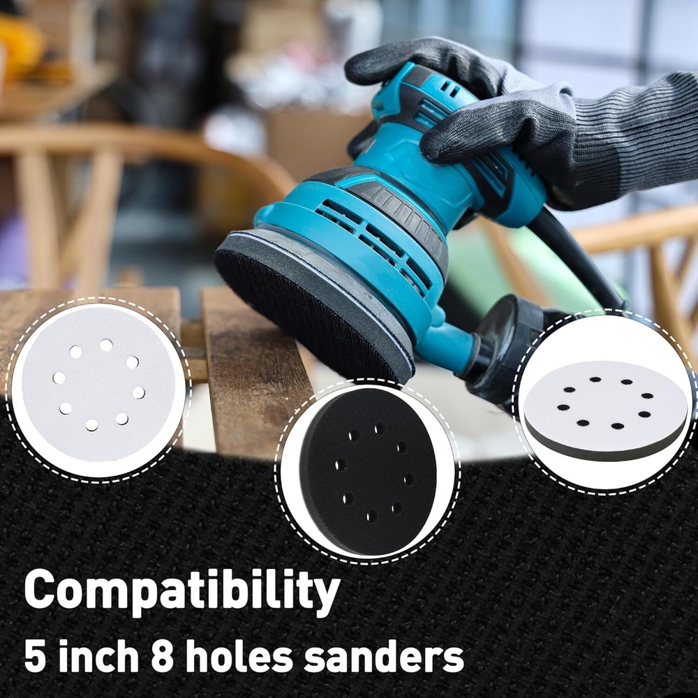 2Pcs 5 inch Hook Loop Soft Foam Interface Sanding Disc Sander Buffer Backing Pad
