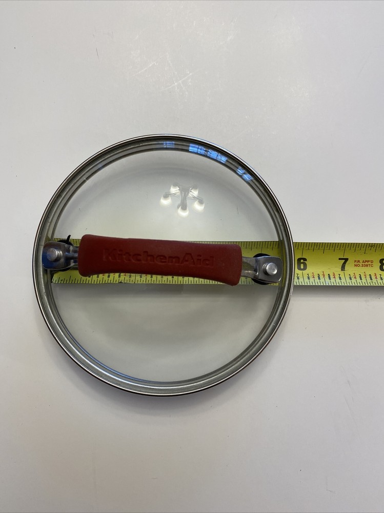 KitchenAid 5” Red Rubber Handle Round Replacement Lid  5” Diameter See Pics