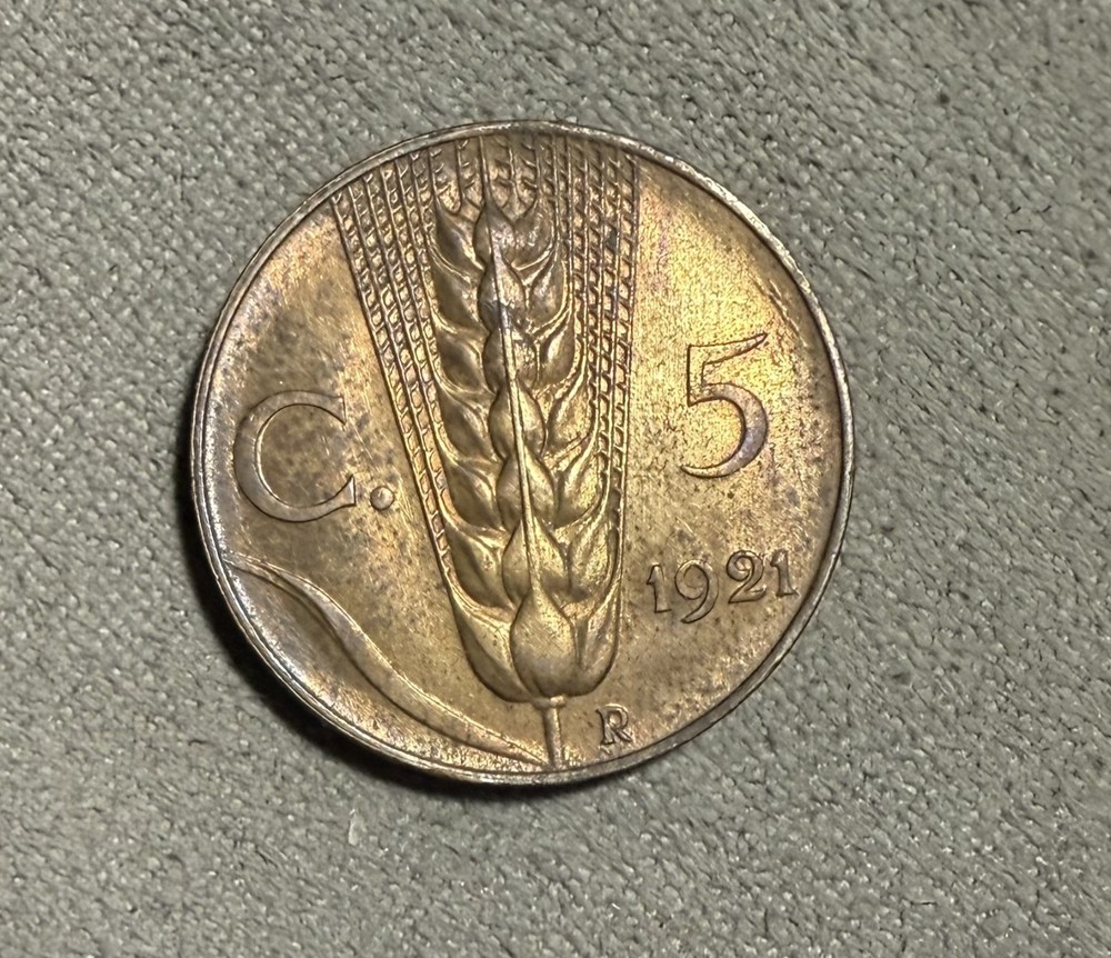 1921 R Italy 5 Centimes