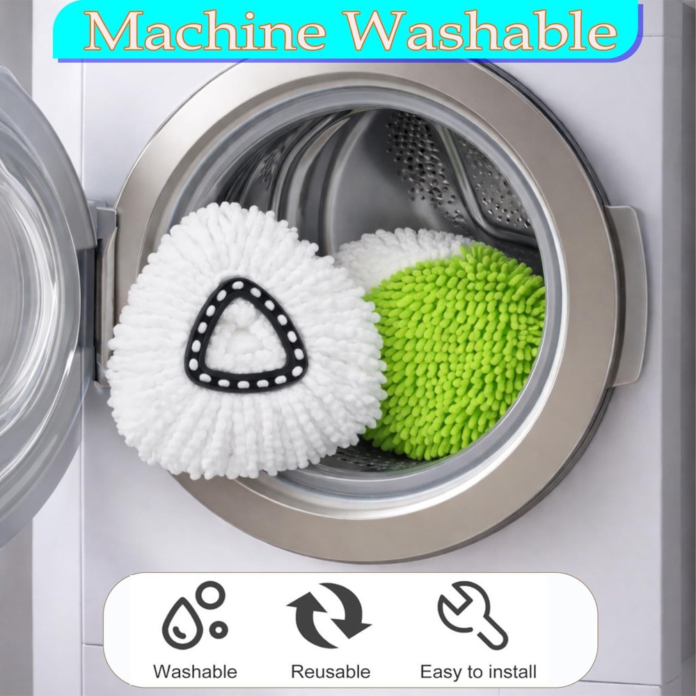EasyWring Spin Mop Replacement Head Spin Mop Refills Compatible with O Cedar ...