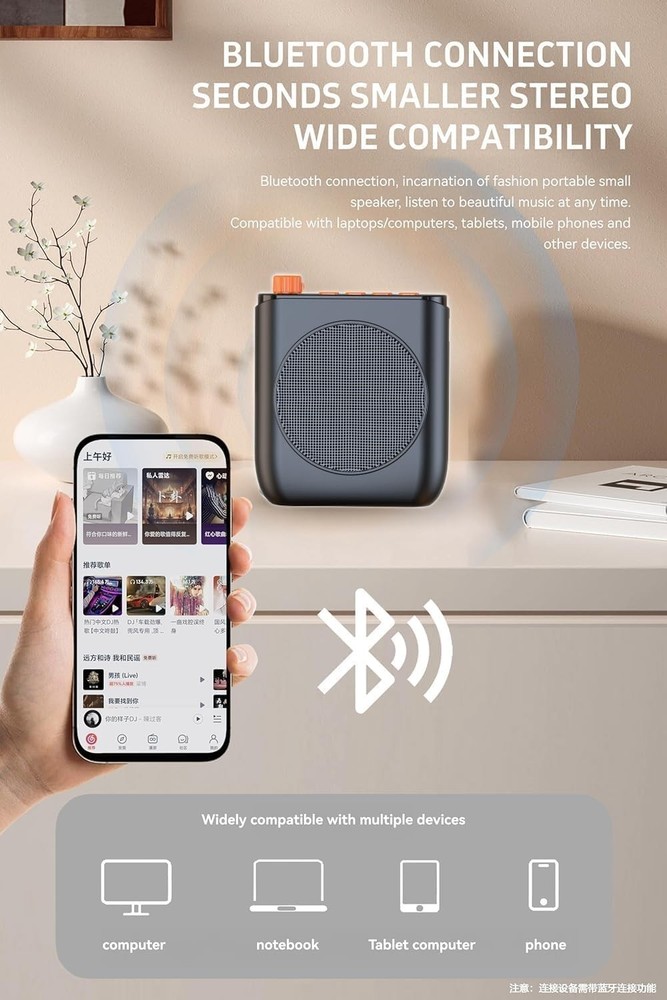 Wireless Voice Amplifier with Wireless Lavalier Microphone,Portable Speaker