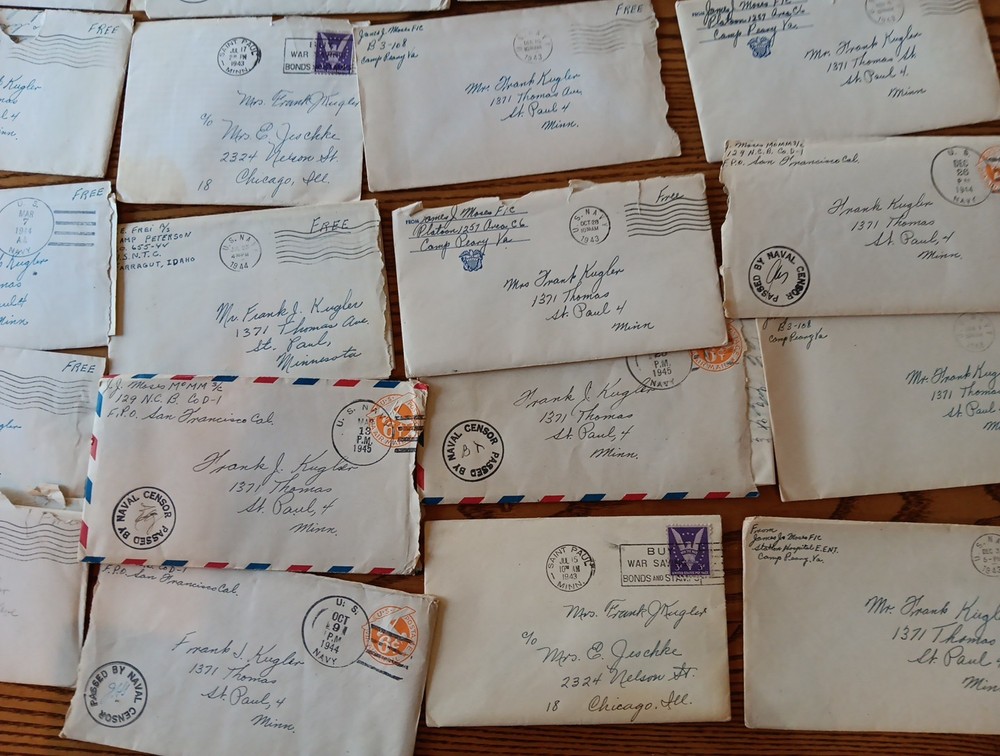 27 Pcs Ww2 Navy Mail Correspondence W Envelope Covers 1943-45 V Mail