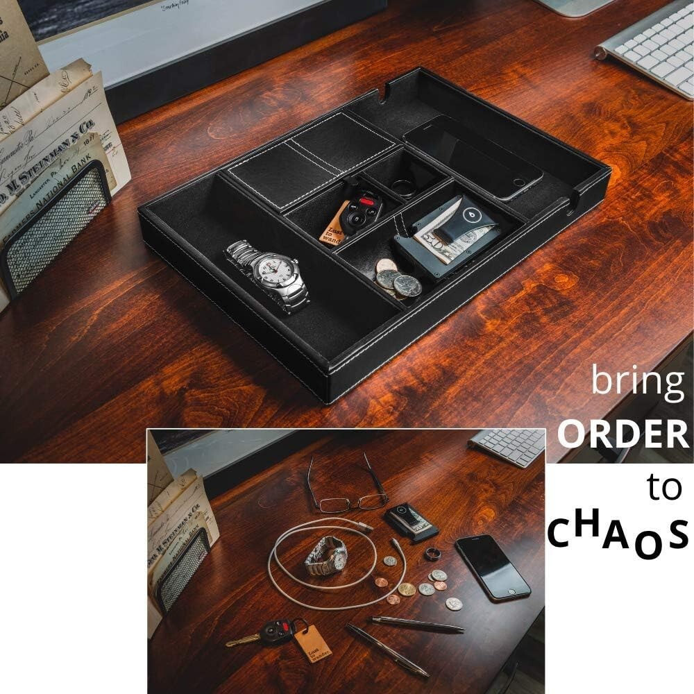 Valet Tray for Men, Nightstand Organizer, Entry Table Organizer