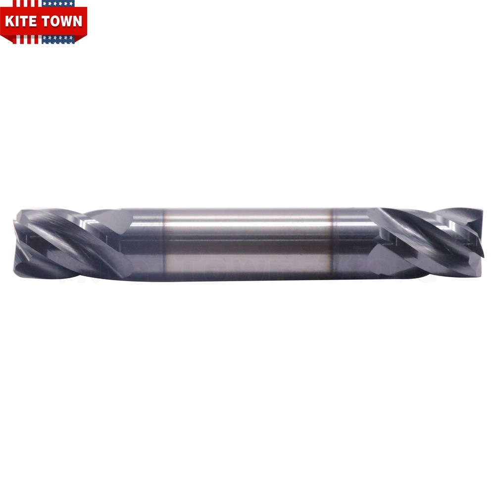 5Pcs 4Flute 3/8" x 9/16" x 2-1/2" Double End Solid Carbide End Mill AlTiN Coated
