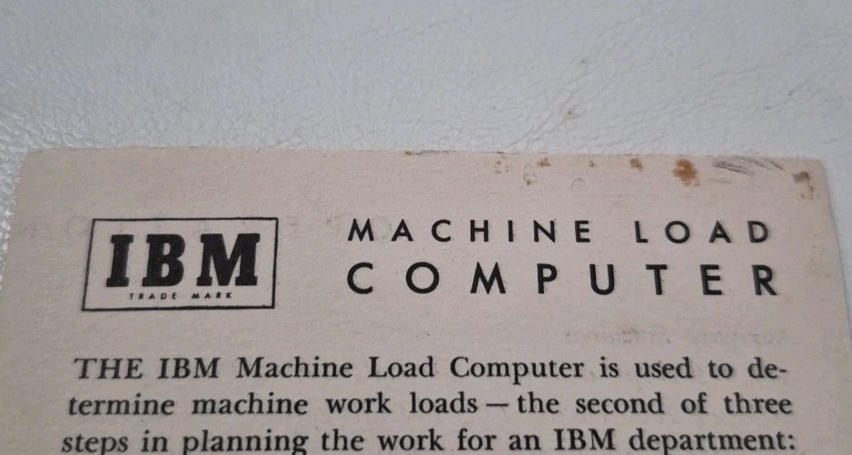 IBM Machine Load Computer & Descriptive Folder Slide Ruler 3 Pieces USA Vintage