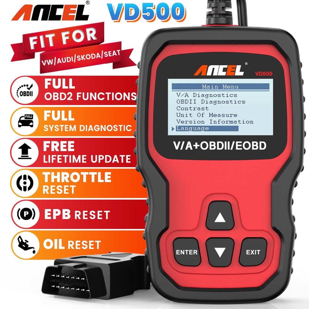 Automotive OBD2 Scanner EPB Oil SRS ABS SAS TPS Engine All System Code Reader