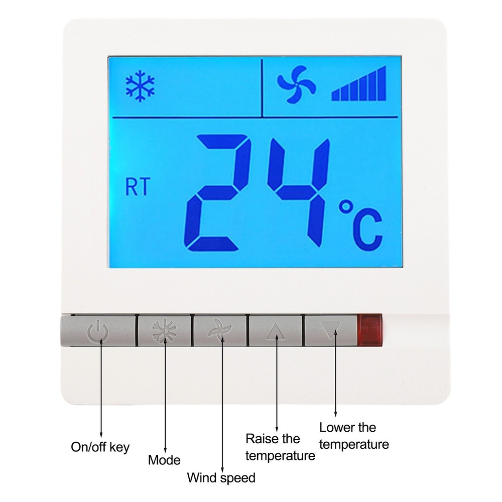 Fan and Temperature Controller with Large LCD Display for Easy Reading