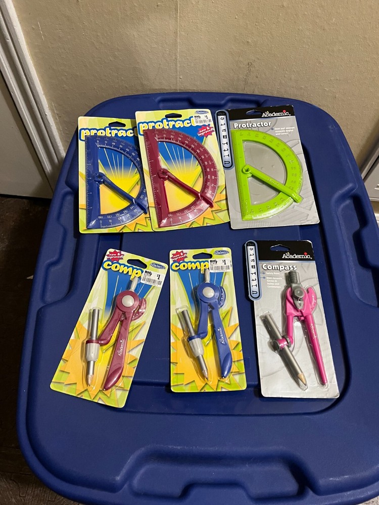 Compass and protractor lot all brand new