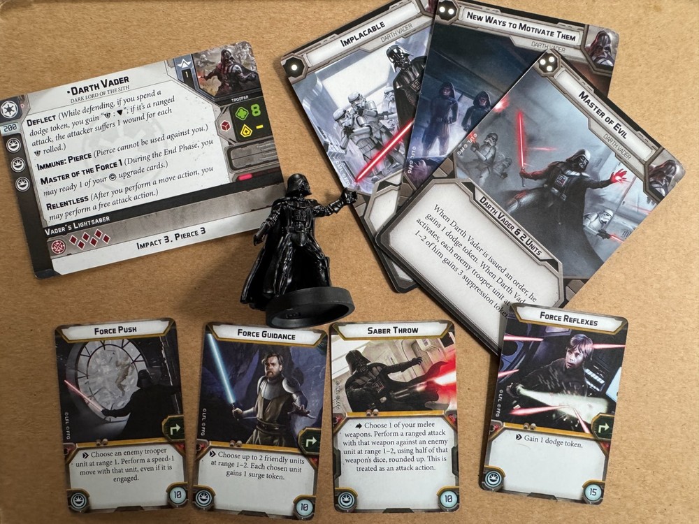Star Wars Legion -- Darth Vader commander unit with cards FFG
