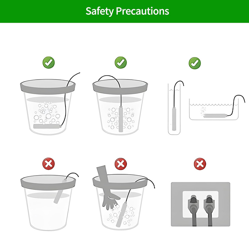 GRILLME 1500W Immersion Water Heater with Intelligent Temperature Controller,Ful