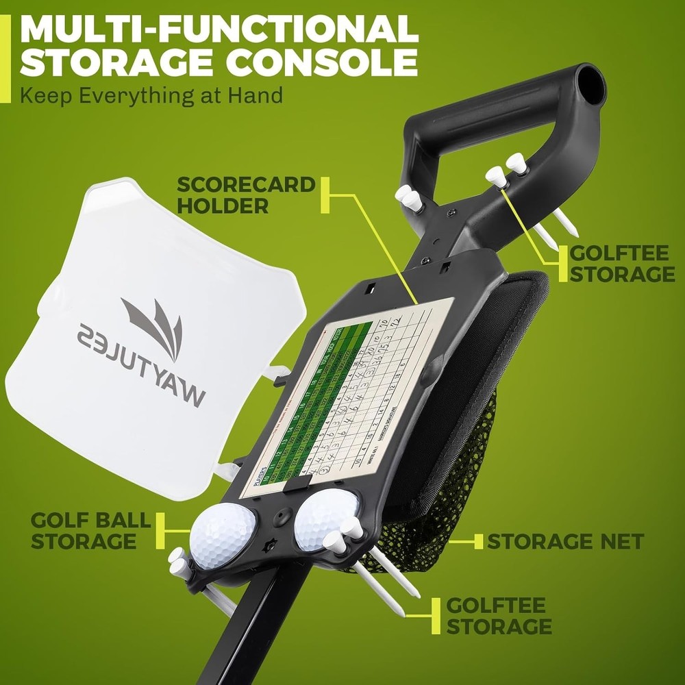 2-Wheel Golf Pull Cart – Lightweight Foldable Golf Push Cart with Durable Ste...