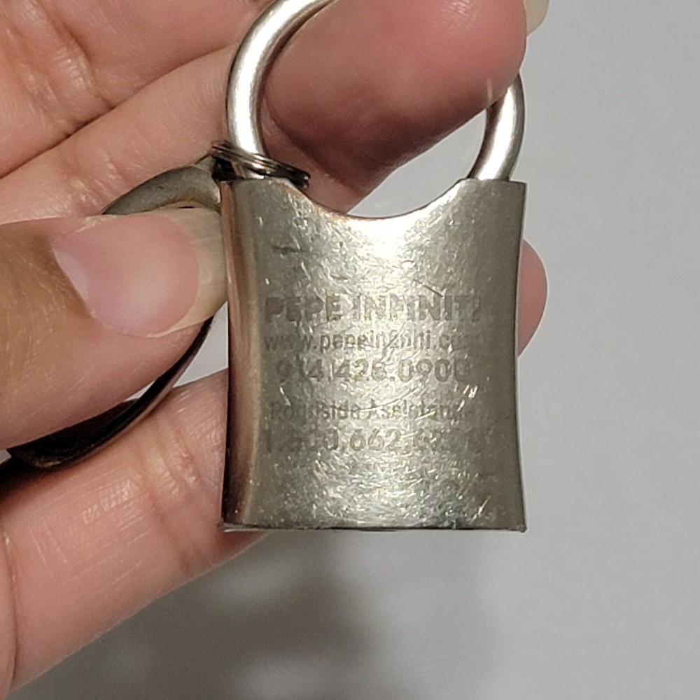 Two INFINITI Logo And Lock Keychain, Silver
