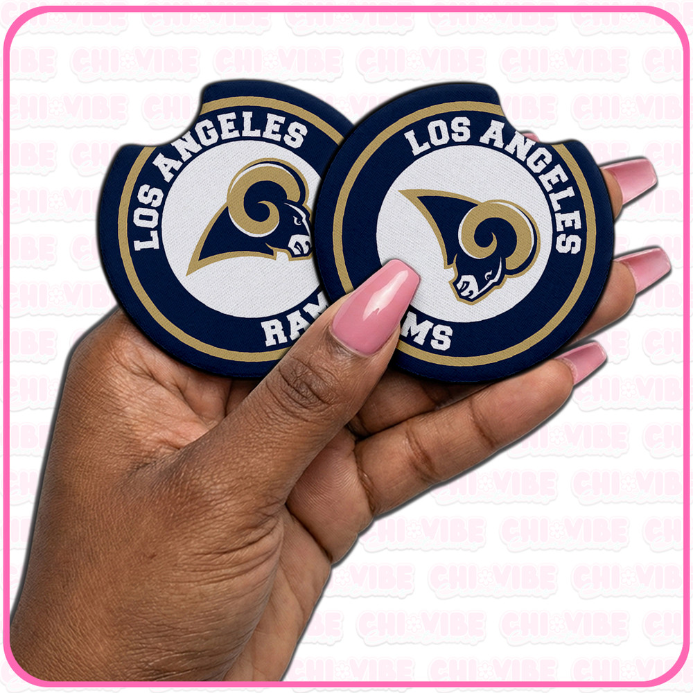 LA Rams  Car Coasters 2pc Set Custom Handmade Cup Holder Inserts