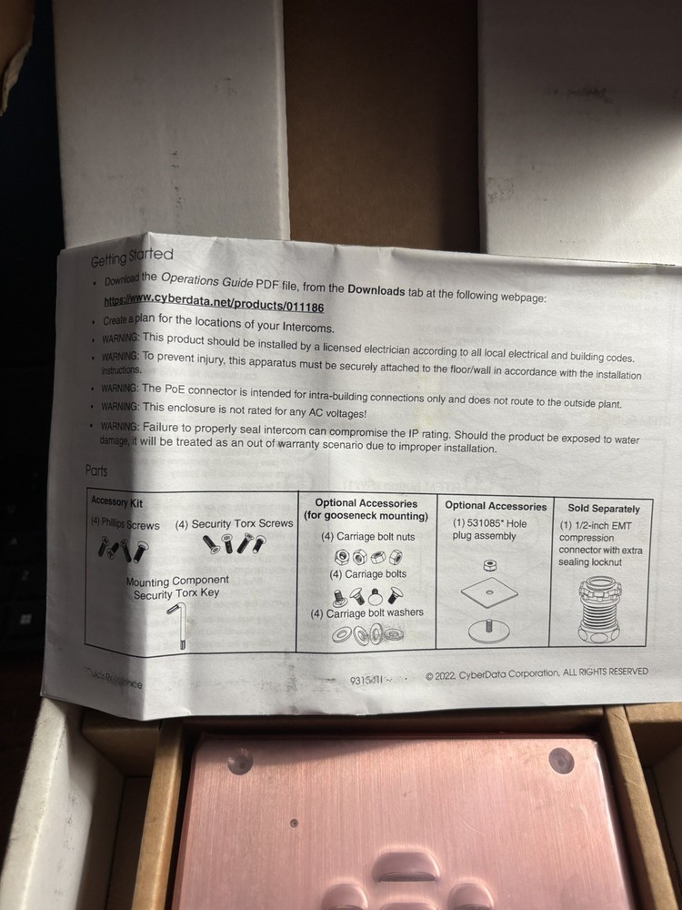 CyberData SIP Outdoor Intercom (011186)