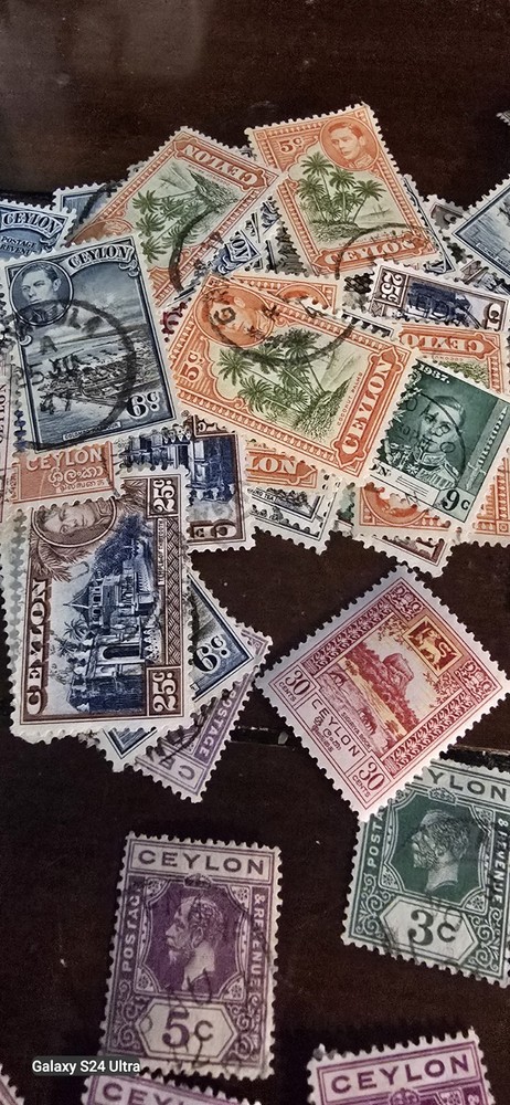 Large Lot British Ceylon Stamp Lot